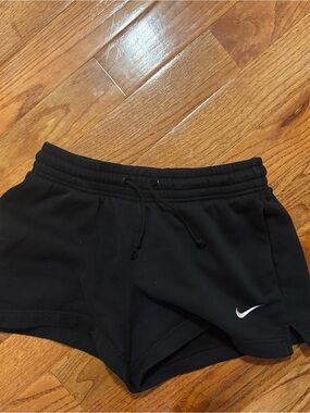Nike Women’s Black Athletic Shorts with White Swoosh